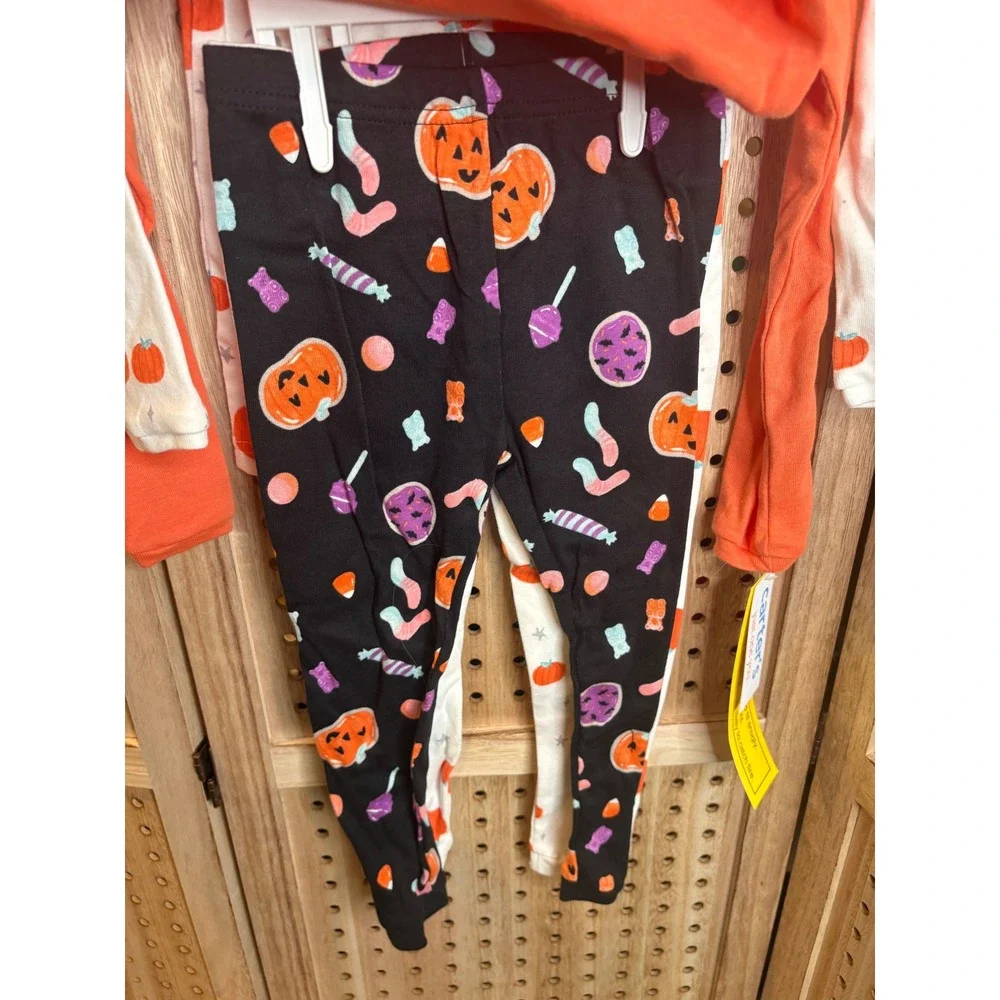 Carters Just One You Kids 2T Halloween Pajama Set Ghost Pumpkin 4-Piece NWT